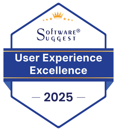 SoftwareSuggest 2025 User Experience Excellence Award badge for TeamRetro